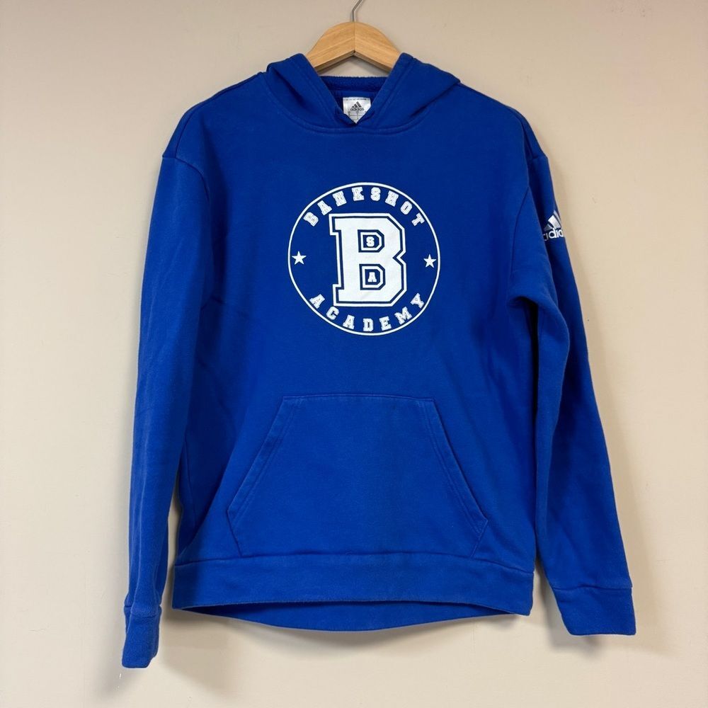 Adidas Hoodie Sweatshirt Boy’s Small Blue Bankshot Academy Pullover Athletic